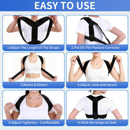 Posture Corrector Women Men, Adjustable Upper Back Neck Shoulder