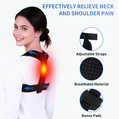 Posture Corrector Women Men, Adjustable Upper Back Neck Shoulder