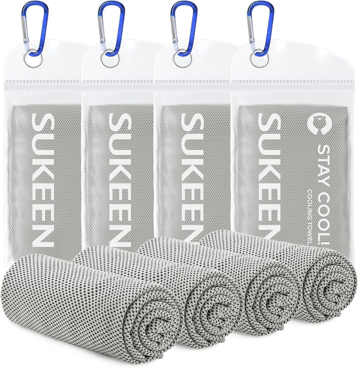 4 Pack Cooling Towels (40"X12") for Neck and Face Instant Cooling