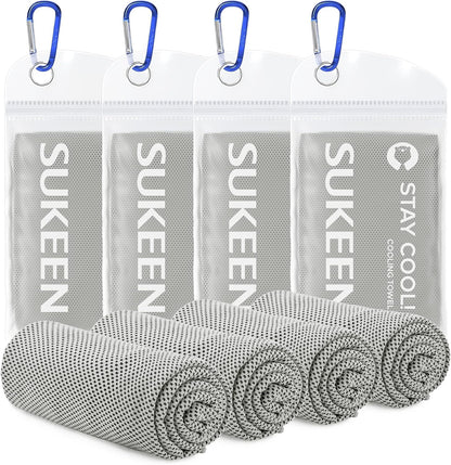 4 Pack Cooling Towels (40"X12") for Neck and Face Instant Cooling